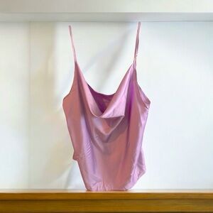 Women's Camisole Lilac, Pink Satin Blouse Cowl Neck. Size: XXL, NWOT.